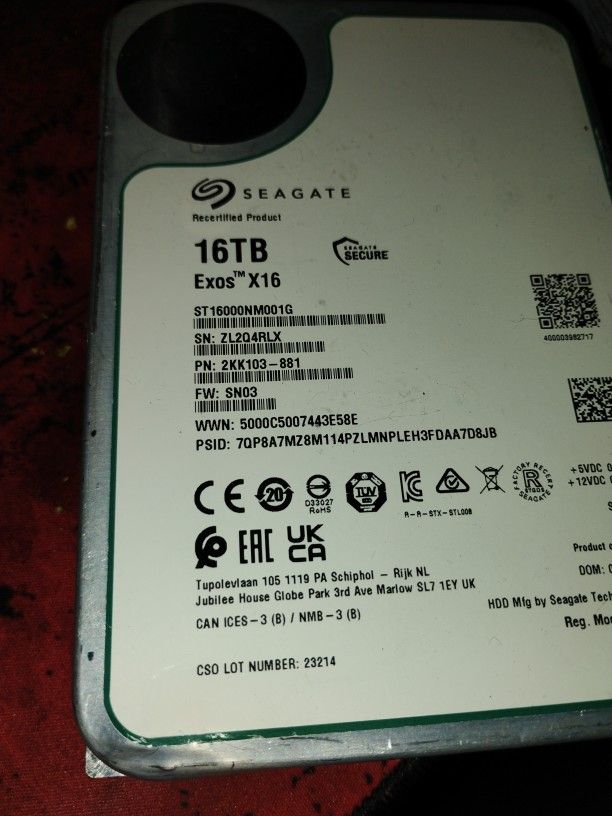 Seagate Hard Drive 16TB
