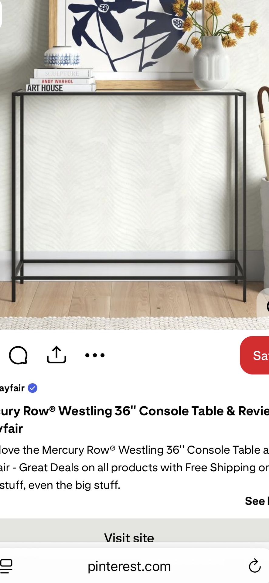 Black Metal Consol Table