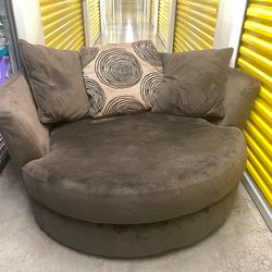 Groovy Chocolate Brown Swivel Pod Chair – Oversized Cuddle Chair