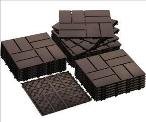 Plastic Interlocking Deck Tiles Outdoor All Weather Waterproof 72 PCS 12""x12"" Flooring Deck Tiles Patio Floor Tile for Pool Balcony Backyard Porch,
