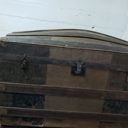 REDUCED!! Antique Wooden Dome Trunk