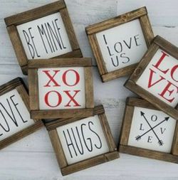 Valentine's Day Farmhouse Rustic Rae Dunn Inspired Wall Signs