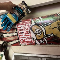 Sector Nine Skateboard With New Gloves