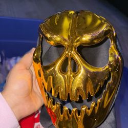 Scary Gold Metallic Ghoul Halloween Mask Costume Cosplay
