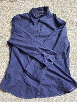 Blue Long Sleeve Button-Down Shirt