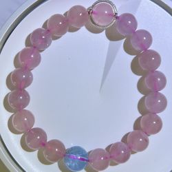Rose Quartz And Blue Topaz Bracelet 