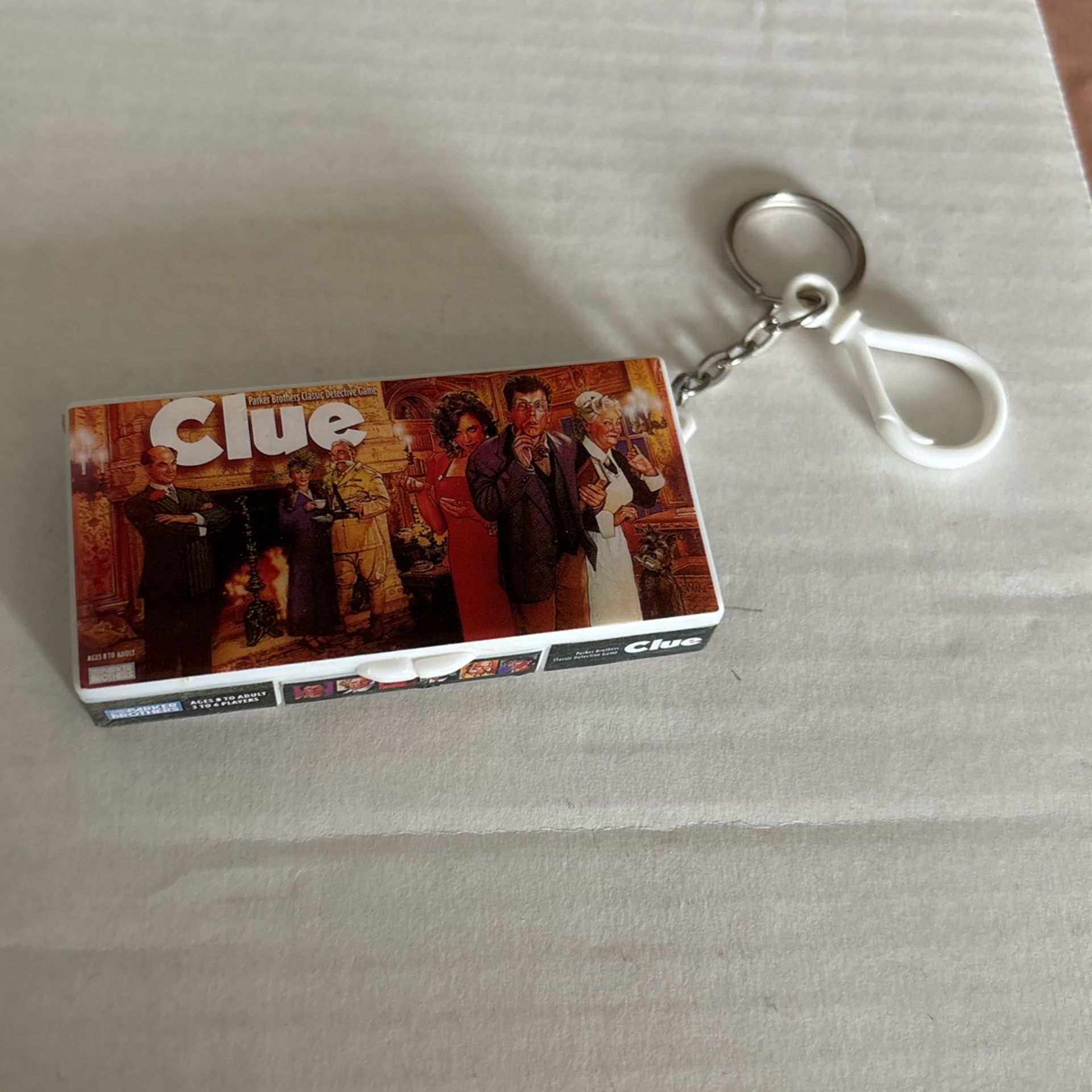 Plastic Clue Game Keychain
