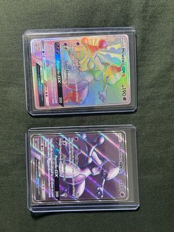 2 rare mewtwo cards (Rainbow/Purple)