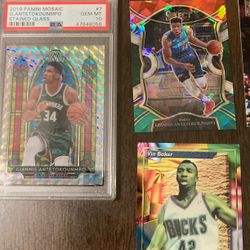 Lot Of 60 Cards Featuring Giannis Antetokounmpo 2019 Panini Mosaic Stained Glass PSA 10. 60 Milwaukee Bucks Cards In Total 
