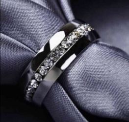 New 18 k white gold men’s wedding ring engagement ring
