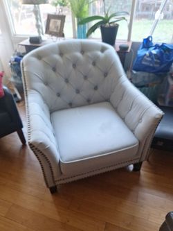 Light blue studded couch