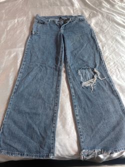 Mid rise medium wash jeans