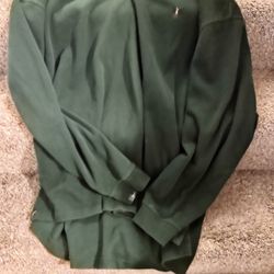 Pre-owned Gently Used Ralph Lauren Polo Hunter Green Zipper Pullover