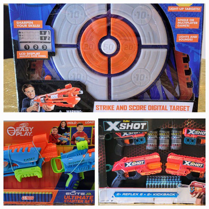 NEW in boxes - Dart & Nerf Toys - Sold Individually $20 to $22 Each