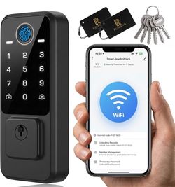 Smart WiFi Door Lock – Fingerprint, Keypad & App Control