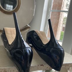 Gorgeous Black Lack Peep Toe Stiletto Heels NEW