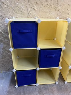 6 Cube Storage with Cloth Bins (2 Available) - See My Items