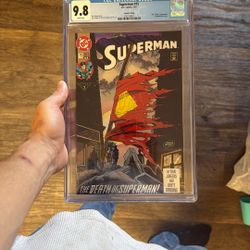 Comic Book Cgc 9.8 The Death Of Super-Man