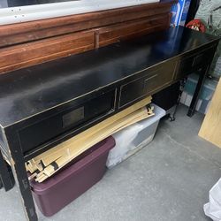 Black Solid Wood console Table