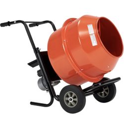 Slightly Used  4.9 Cu.Ft. Electric Cement Mixer, 375W Portable Wheelbarrow Concrete Mixing Machine with 140L Drum