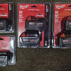 Milwaukee M18 18V 5.0 Battery Or 2 Pack Of 5.0 Batteries 