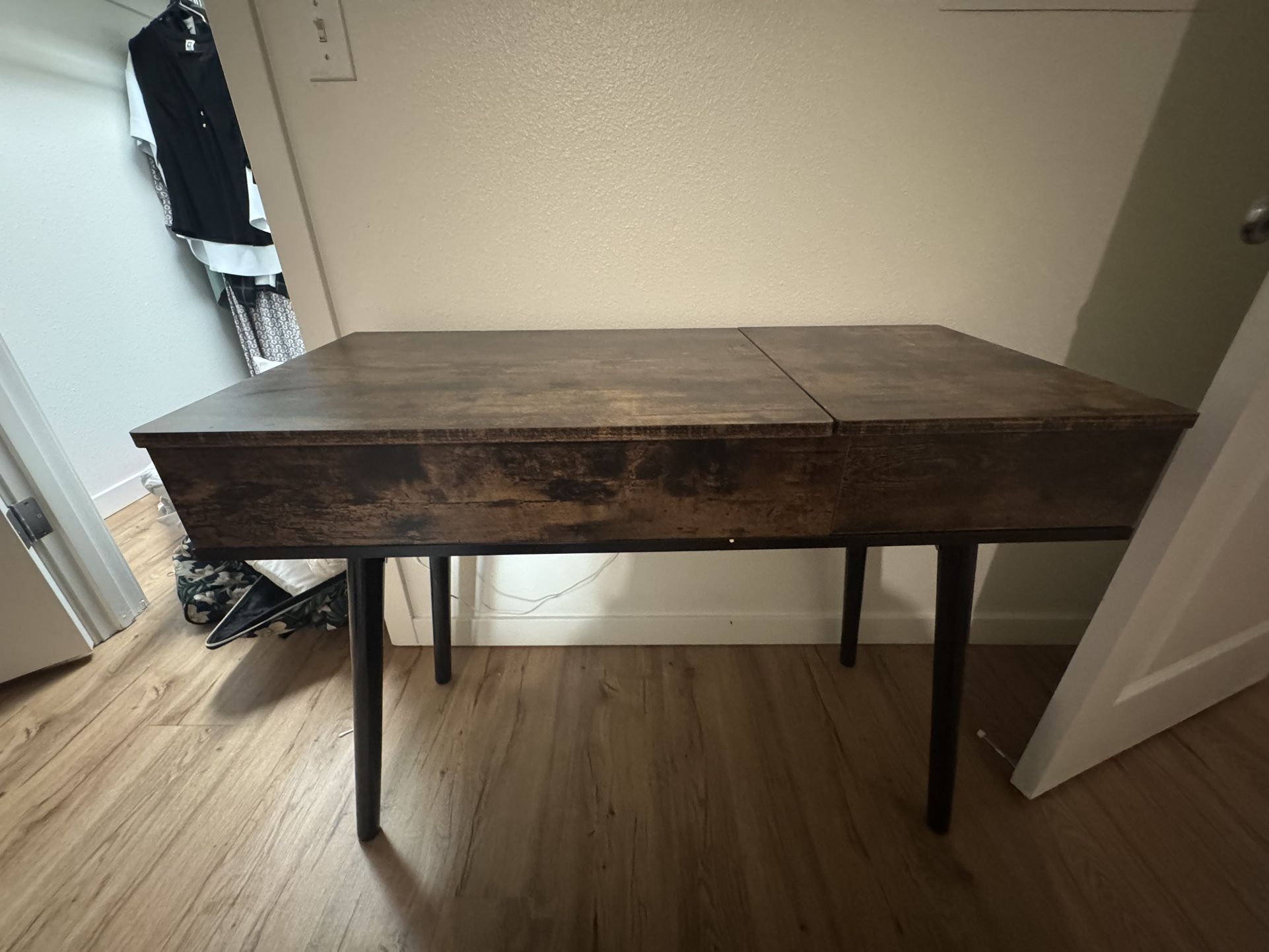 Makeup vanity table with chair