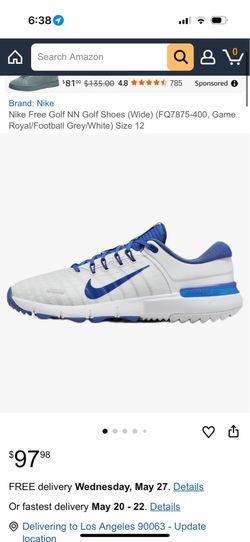Nike Free Golf NN Golf Shoes (Wide) (FQ7875-400, Game Royal/Football Grey/White)