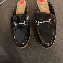 FRANCO SARTO WOMENS BELLAMY BLACK SLIP-ONS SHOES SIZE 6M