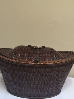 Very Old Antique Basket,21”x13x9