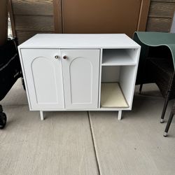 Cat Litter Box Enclosure Enclosed, Hidden Litter Box Cabinet Furniture with Storage, Wooden Indoor Cat House Large