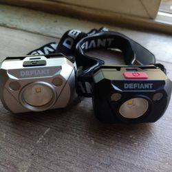 2 LED head lamps powered by 3 AAA batteries new