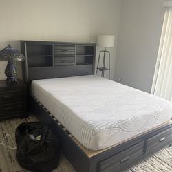 American Furniture, Queen, Size Bed Farm With Matching Nightstand 