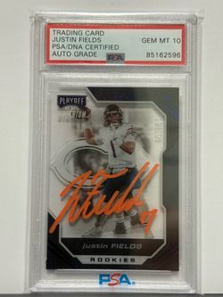 Justin Fields Rookie 22/99 Panini PSA 10 DNA certified Autograph