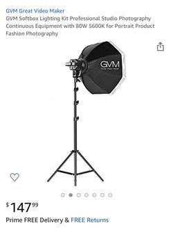 GVM Softbox Lighting Kit Professional Studio Photography Continuous Equipment with 80W 5600K for Portrait Product Fashion Photography 11E