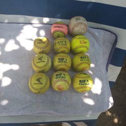 ASA  GIRLS/WOMENS  SOFTBALLS SOFT DOT  BALLS  &  ONE  MENS SUPER GOLD. DOT