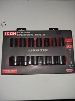 ICON 13-Piece 1/2" Drive SAE Shallow Impact Socket Set