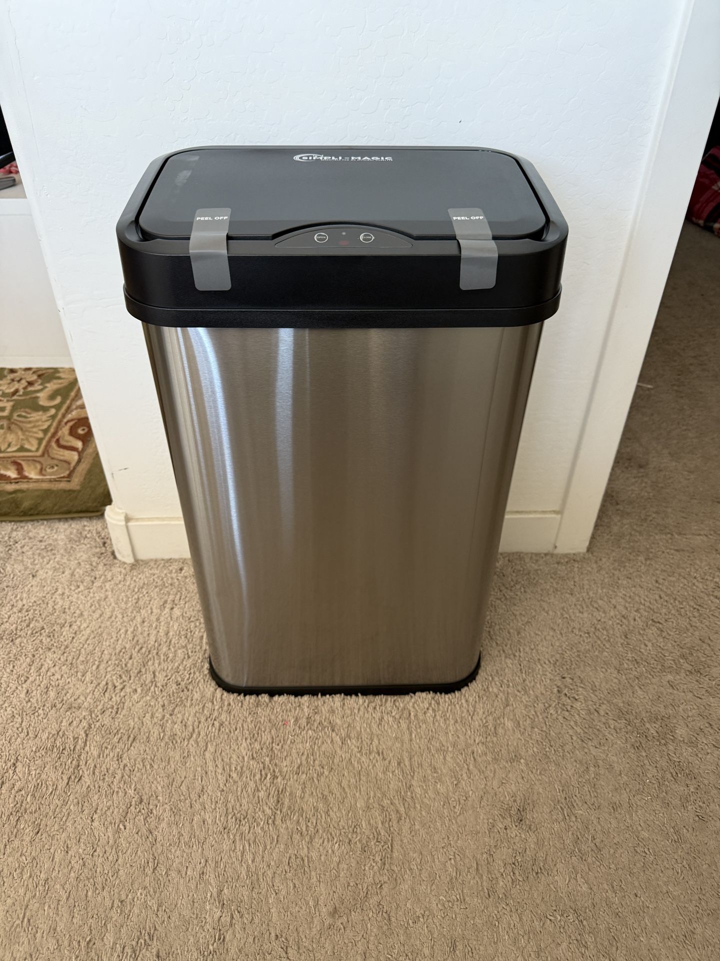 SIMPLI-MAGIC Sensor Trash Can Automatic Touchless Kitchen Garbage Bin, Stainless Steel, 13 Gallon