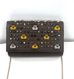 Christian Louboutin Paloma studded leather clutch bag— mint condition
