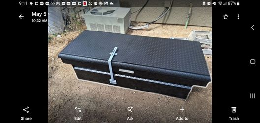 Weathergaurd black diamond plate truck toolbox