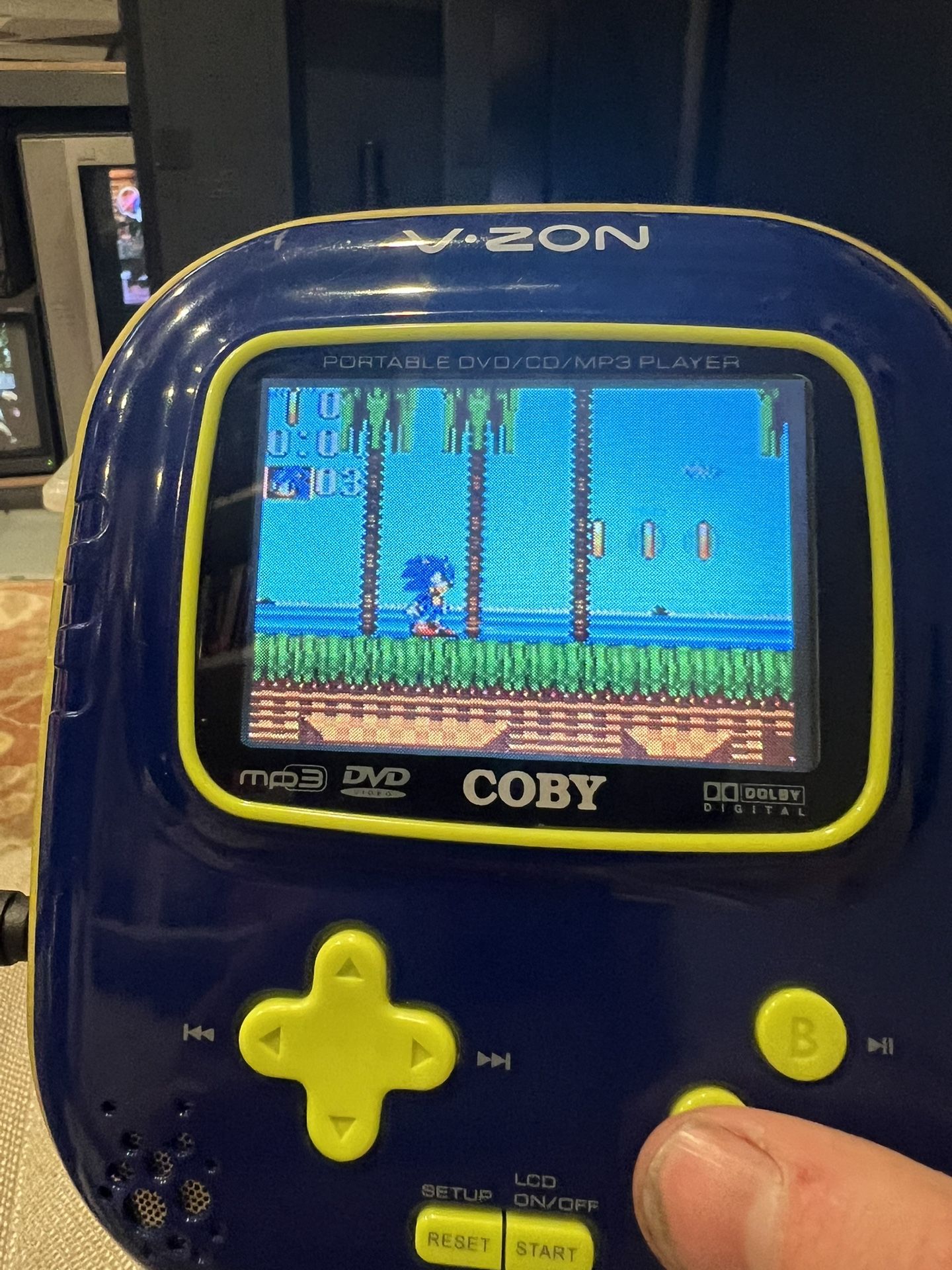 Vintage Coby V-ZON portable DVD player and Retro Game Player for