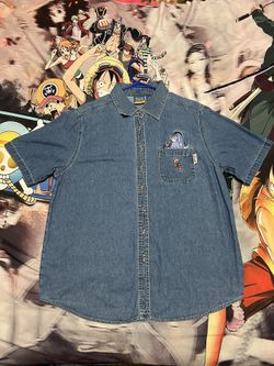 Disney Pooh Vintage Jerry Leigh Eeyore Button Up Short Sleeve 14W/16W