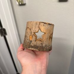 wooden tealight candle holder