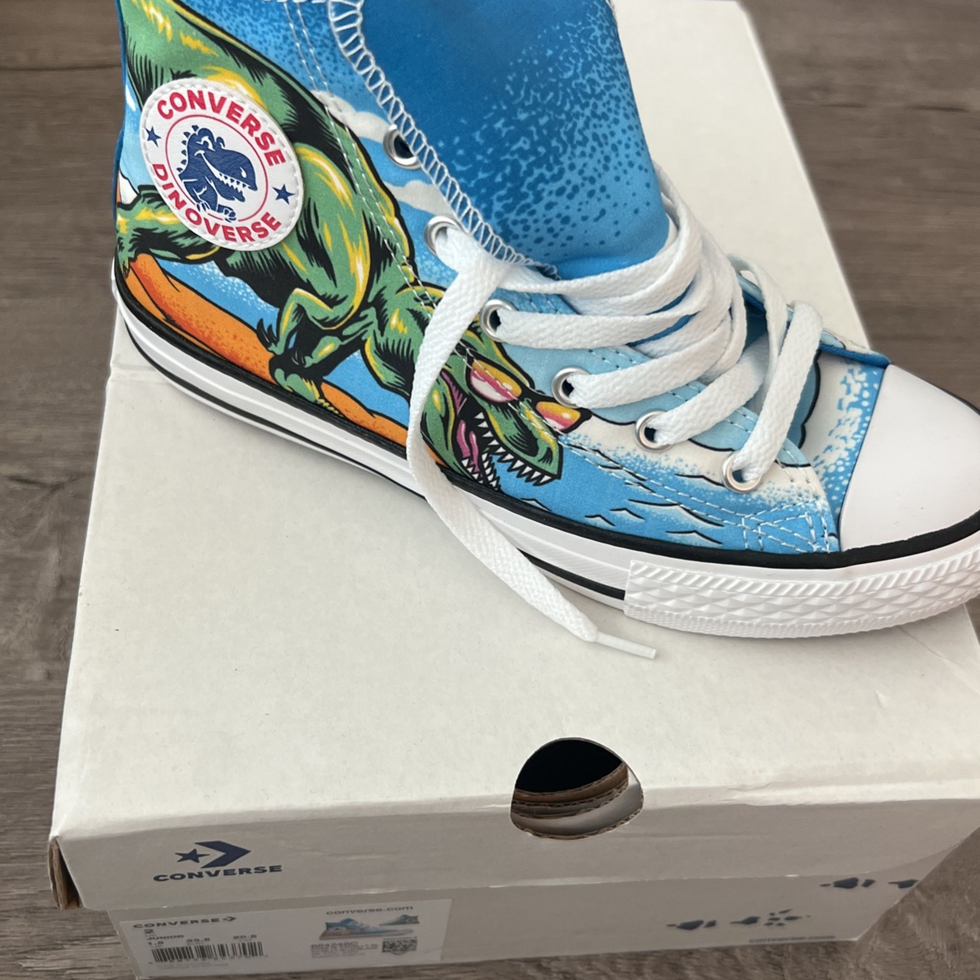 Converse Size 2 Kids Dinosaur Sneakers 