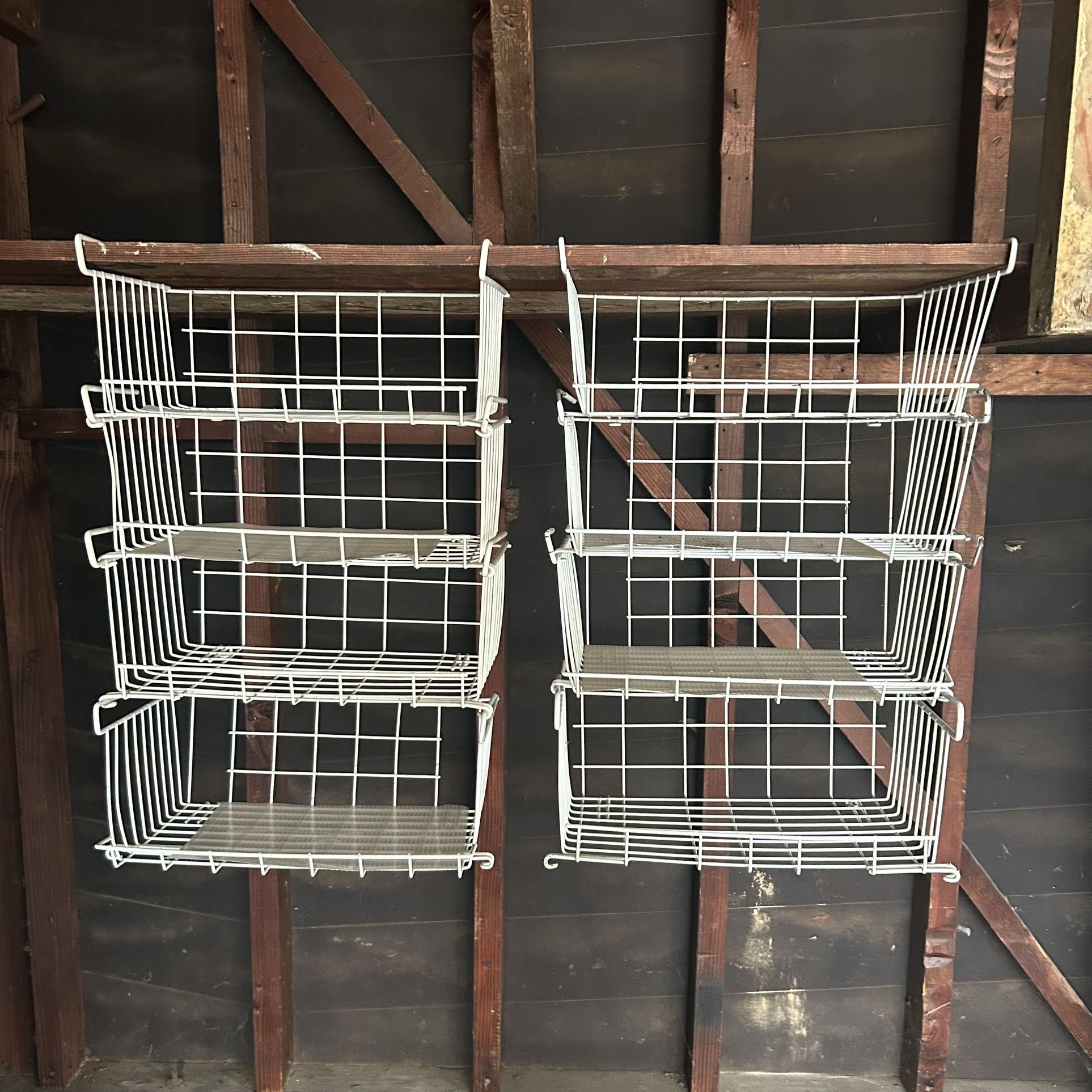4-Tier Stackable hanging Metal Storage Baskets shelves shelf Anti-Rust Fruit Vegetable Rack,Kitchen, pantry, laundry room, closet