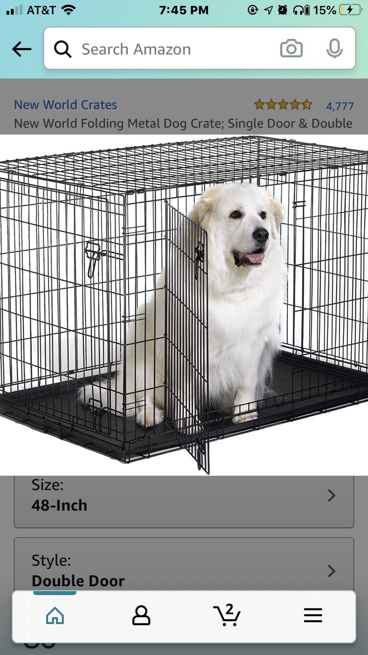 Large 48 inch dog crate