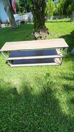 3-Tier TV Stand with Metal Frame