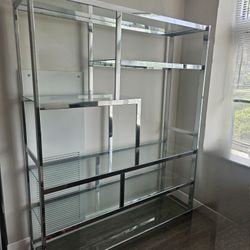 MILO BAUGHMAB CHROME ETAGERE SHELF UNIT