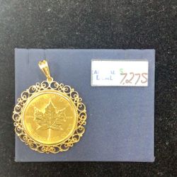 Gold Canadian 50 Dollar 1oz. Coin Pendant