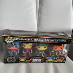 Marvel Black Light Funko Pop 4 Pack Target Exclusive