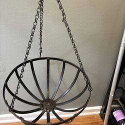 Hanging Metal Flower Basket 15”